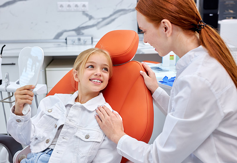 little child went for dental screening for cavities