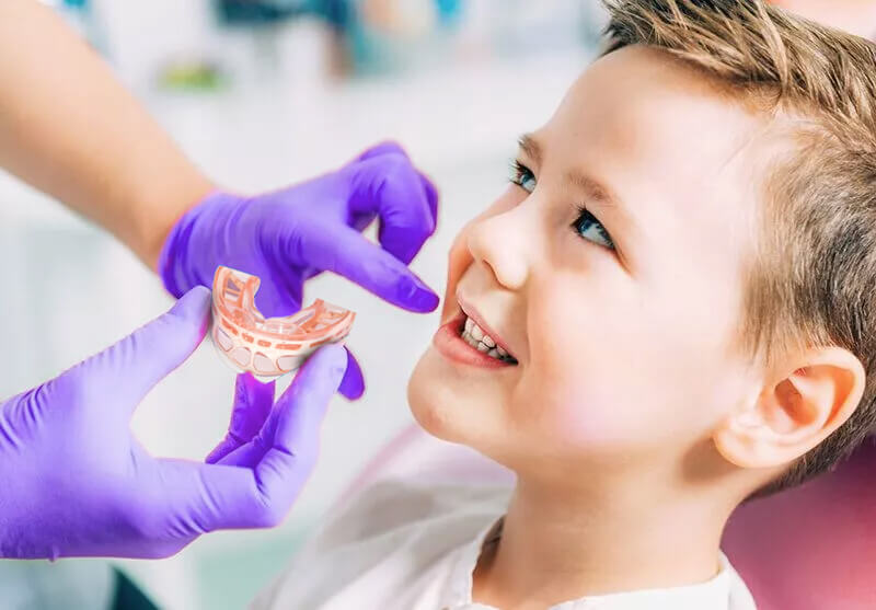 Child at consultation for Myobrace