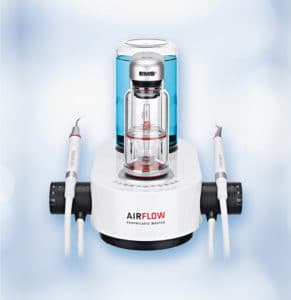 Teeth cleaning with EMS airflow machine